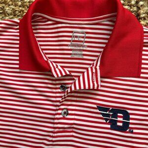 Dayton Flyers Striped Red White Polo Mens Medium